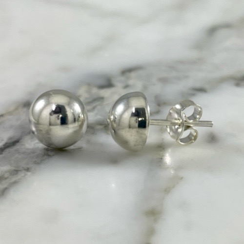 8mm Half Ball Stud Earring