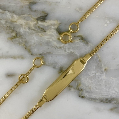 Pulsera Bebe Placa Cubana Martillada 1MM