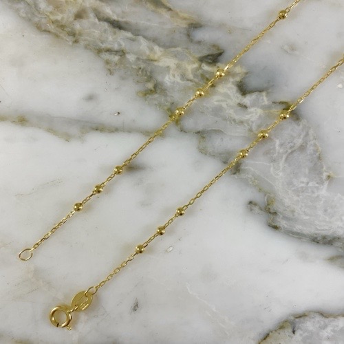 Tobillera Aros Tres Bolas 2MM