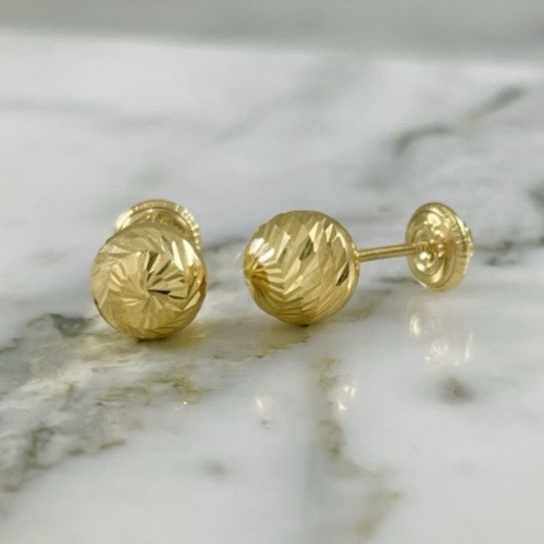 7MM Diamond-Cut Ball Screw-Back Stud