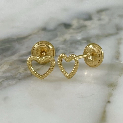 Lightweight Twisted Heart Screw-Back Stud