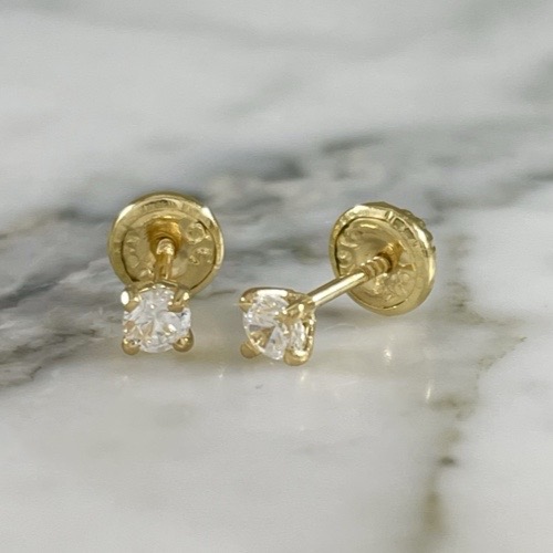 Fine Zircon Circle Screw-Back Stud