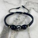 Manilla Jasper Negro y Blanco / Onix 3MMx2 Diamantada