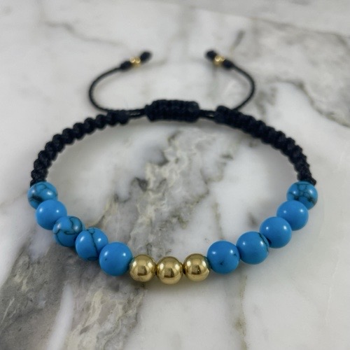 Turquoise Bead Bracelet 5MMx3 3MMx2