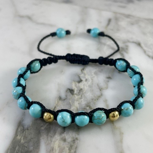 Encapsulated Turquoise Bead Bracelet 5MMx2