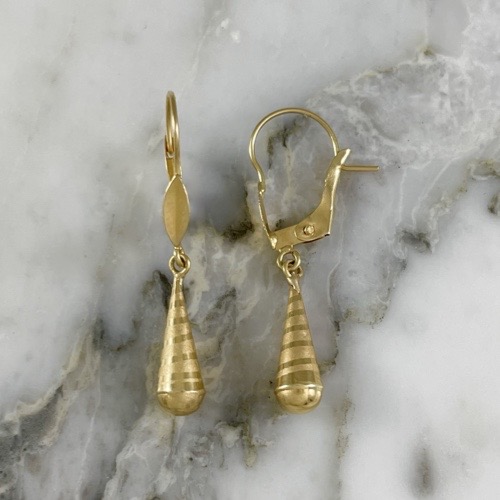 Small Smooth and Matte Teardrop Earring