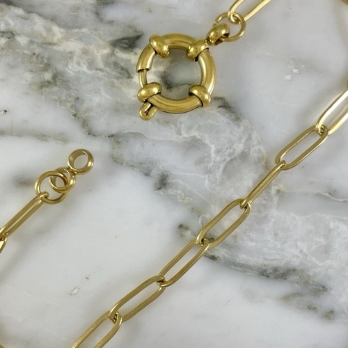 PaperClip Bracelet with Hoop Clasp