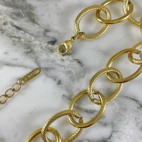 Carved Oval Hoop Bracelet