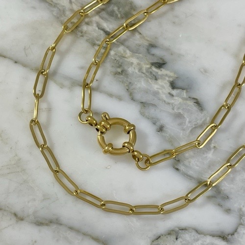 PaperClip Chain Hoop Brooch 40 Cm