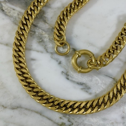 Cuban Chain Closed Clasp Hoop 9MM 40 Cm