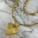 Chain 3x1 Scallop Shell Heart 45 Cm