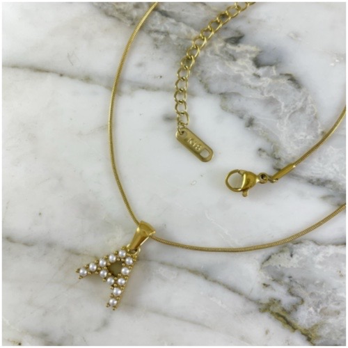 Initial Pearl Snake Chain 40 cm