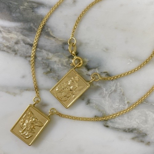 Chinese Woven Scapular of Archangel Saint Michael and the Sacred Heart of Jesus – 60 cm