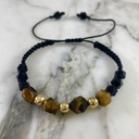Tiger’s Eye and Faceted Onyx Bracelet 5MMx3