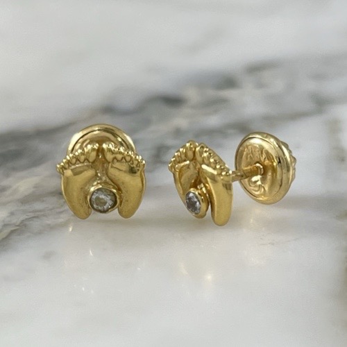 Lightweight Double Paw Print Screw-Back Studs