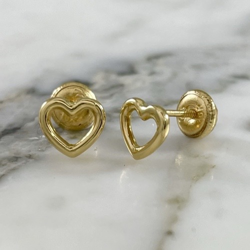 Delicate Heart Silhouette Screw-Back Studs