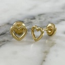 Delicate Heart Silhouette Screw-Back Studs