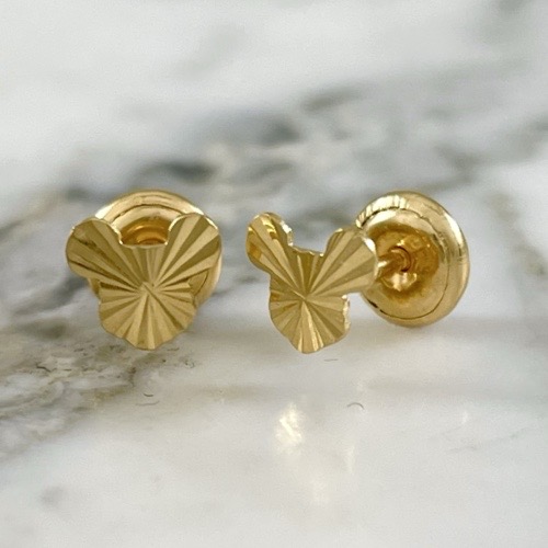 Subtle Diamond-cut Mickey Mouse Screw-back Stud