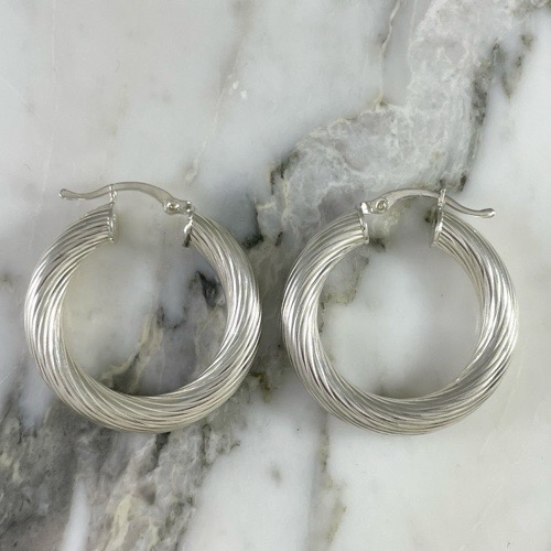 Elegant Twisted Tube Hoop Earring